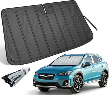 Thickened Sun Shade for Subaru Crosstrek 2018-2026 Impreza | Accordion Front Window Sunshade Aluminum Reflective UV Protection Shield, Foldable Sun Visor with Storage Bag Car accessories