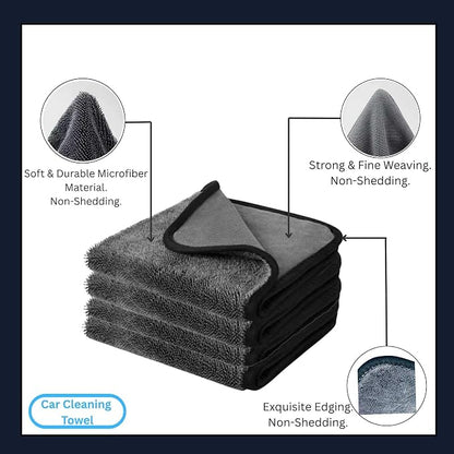 BlonBlon 8-Pack Microfiber Car Towels – Super Absorbent, Large Drying Towels for Cars (600 GSM, 16" x 12")