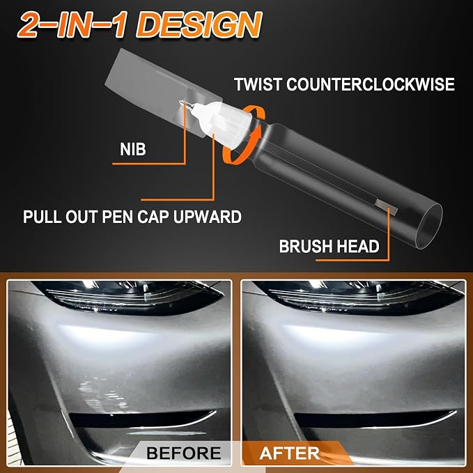 (Midnight Silver Metallic PMNG) Car Touch up Paint Compatible with Tesla Model Y/3/X/S, Premium Car Scratch Remover for Deep Scratches, Car Paint Pen Scratch Repair Two-In-One Touch Up Paint