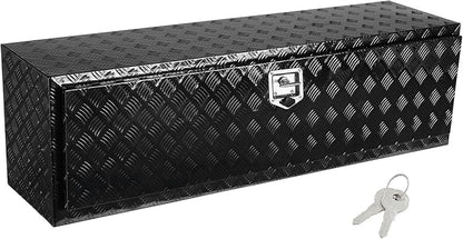 VEVOR Underbody Truck Box, 60" x 17" x 18" Pickup Storage Box, Heavy Duty Aluminum Diamond Plate Tool Box with Lock and Keys, Waterproof Trailer Storage Box with T-Handle Latch for Truck, Van, Trailer