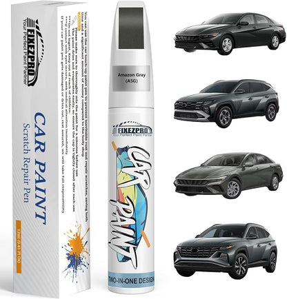 A5G Amazon Gray Touch Up Paint for Hyundai, Exact Color Match Car Paint Scratch Repair Remover Pen Kit Quick & Easy Fix Vehicle Chips and Automotive Nicks Scuff