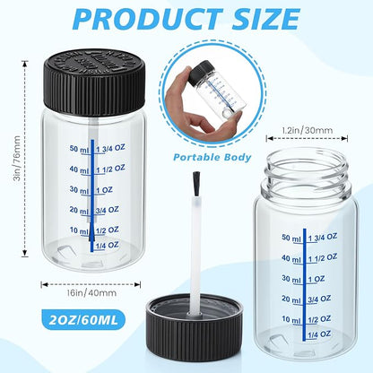Mumufy 120 Pcs Touch up Paint Bottles with Brush and Lid Empty Touch up Bottle with Mixing Balls 2 oz Fluid Capacity Leftover Paint Container for Car Scratches Repair (Clear)