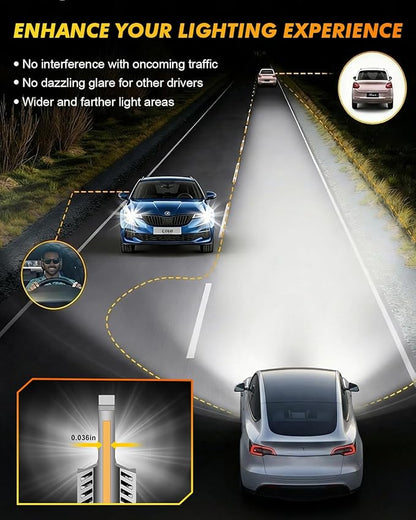 Termitor 2026 Upgraded H13/9008 Light Bulbs, 12X 50,000LM Ultra-Bright, 6500K Cool White, 1:1 Mini Size, 90000+ Hours Lifespan with Cooling Fan, H13 Fog Lights for Fog, Rain, Plug N Play, Pack of 2
