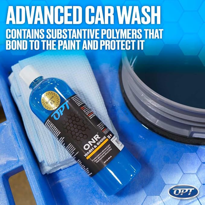 Optimum No Rinse Version 5 (32 Oz) with Power Wheel Cleaner Kit (17 Oz) Bundle - ONR Rinseless Car Wash with New 17 oz Power Wheel and Tire Cleaning Solution