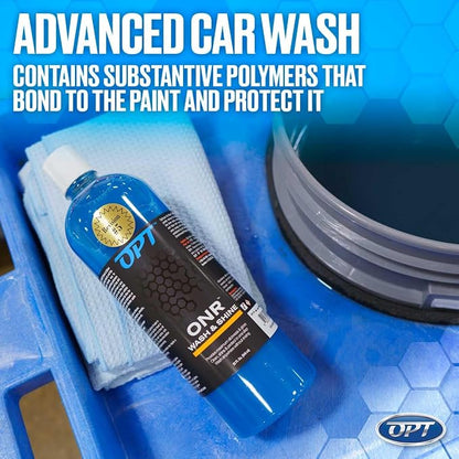 Optimum No Rinse Version 5 (32 Oz) with Power Wheel Cleaner Kit (17 Oz) Bundle - ONR Rinseless Car Wash with New 17 oz Power Wheel and Tire Cleaning Solution