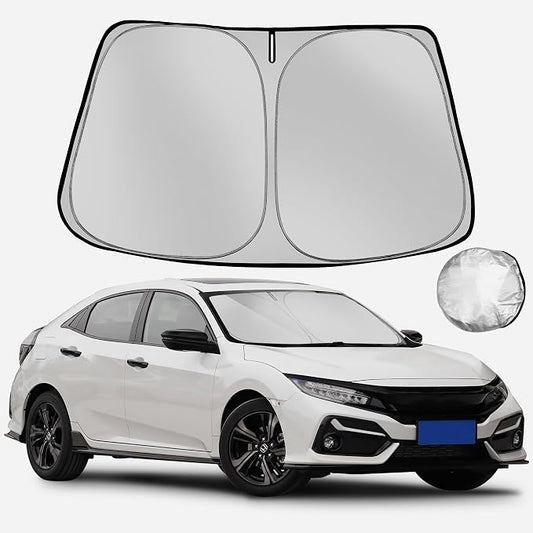 Windshield Sun Shade for 2016-2021 Civic Foldable Sun Sunshade for Car Front Window Blocks UV Rays and Heat Automotive Interior Protector Custom Fit Accessories