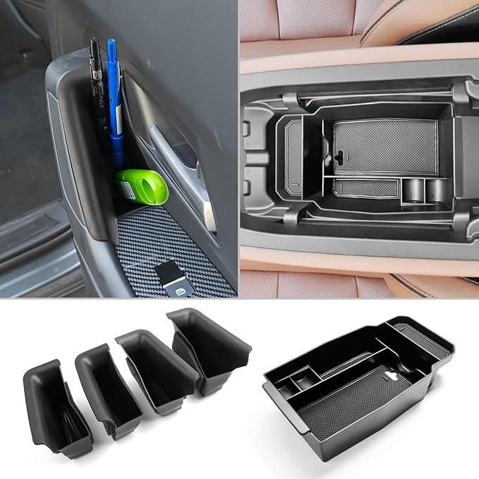 CDEFG 5PCS 2023 2024 2025 2026 CX-50 Center Console Organizer Tray for 2023-2026 Mazda CX-50 Accessories Console Armrest Tray Side Door Trash Container Storage Box Door Handle Pocket Insert Trays