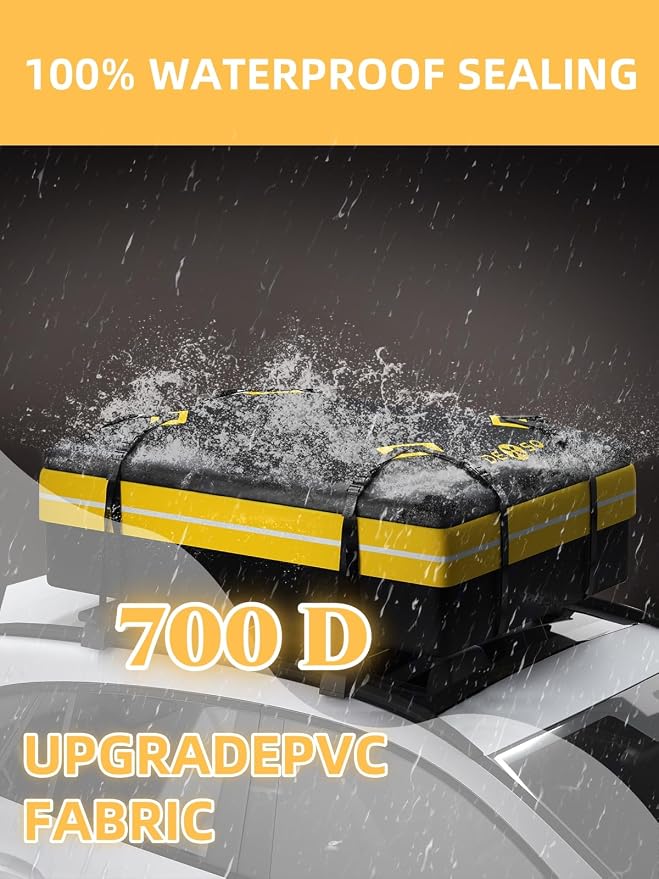 64" x 39" Universal Roof Rack Basket, 200 Lbs Capacity Rooftop Cargo Carrier Basket with 21 Cubic Feet (52" x 39" x 18") Waterproof Luggage Bag, for Suvs, Trucks, Vehiclesor Suvs, Trucks, Vehicles