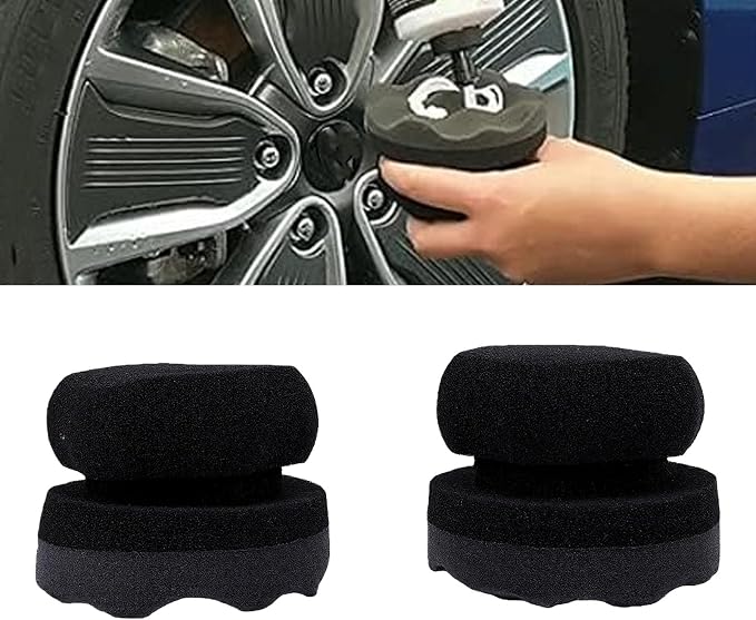 Hex Grip Tire Dressing Applicator Pad, 2PCS Reusable Foam Sponge with Wavy Contoured Surface for Even Shine Car Detailing (S (31.5 X 25.2in))