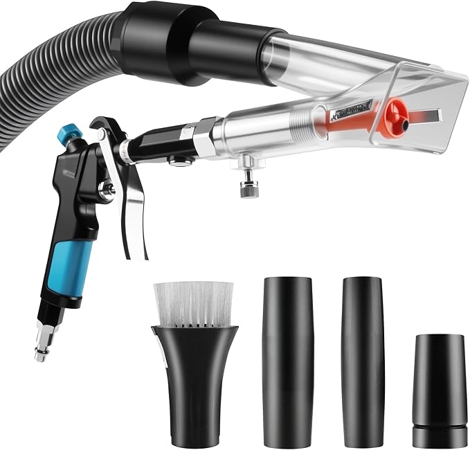 GOCCIDA 2in1 Car Interior Detailing Air Blow Gun & vacunm Gun,Multi-Purpose Cleaning Gun Detachable Sprinkler Head for Automotive Detailing, Carpet, Upholstery, Surface Cleaning