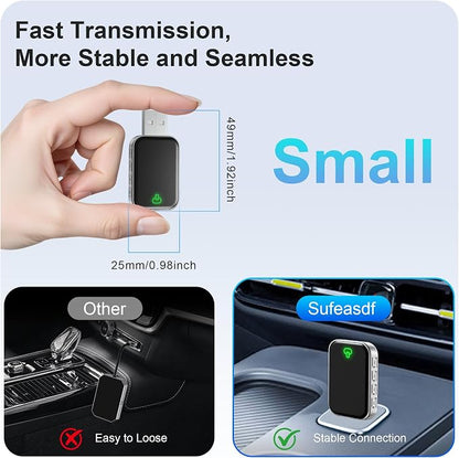 Wireless CarPlay Adapter for Apple & Android Auto, Convert Wired to Wireless,Plug & Play Auto-Connect, No Delay, BT 5.4, 2.4G/5G WiFi