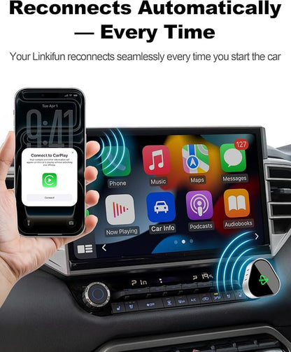 Wireless Carplay Adapter, Compatible with Apple iPhone iOS 10+ Android 11+, Plug & Play, Compact Design for iPhone & Android with USB-A/Type-C Port