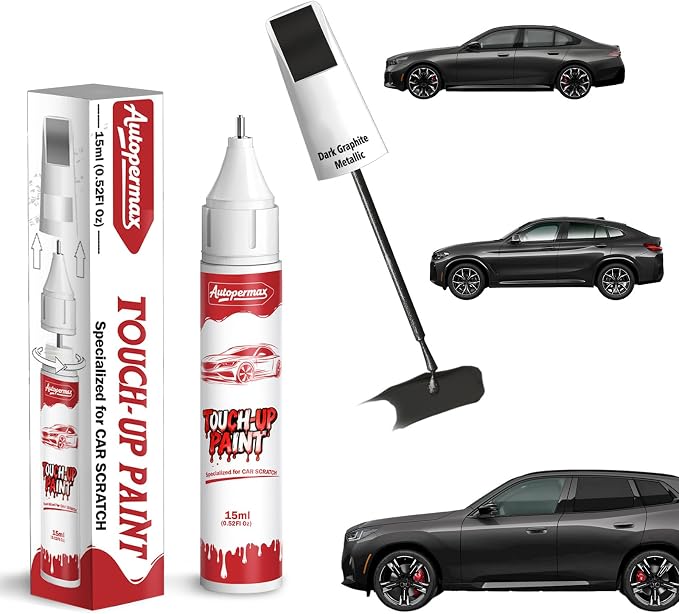 A90 Dark Graphite Metallic Car Touch Up Paint for BMW, Color Accurate Two-In-One Car Paint Scratch Repair Pen, Professional Scratch Remover for Vehicles Chips and Nicks Scuff