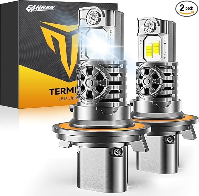 Termitor Latest H13/9008 Bulbs, 50,000LM Brightness High/Low Beam, 75000+ Hours Long Service Life, 6500K Cool White, Real 1:1 Halogen Size Off-Road Light for ATV UTV SUV, 3 Mins Plug N Play, Pack of 2