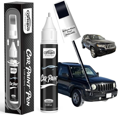 Brilliant Black Pearl(PXR/AXR) for Jeep Touch Up Paint Pen, 2 in 1 Car Scratch Remover with Pen Tip and Brush, Precise Color Match for Car Paint Scratch Repair, Quickly and Easily Fix Chips and Nicks