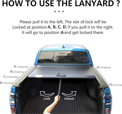 Retractable Hard Tonneau Cover Fit 2015-2026 Ford F-150 6.5 Ft Truck Bed | Lockable Waterproof Anti-theft Aluminum Auto-Recoil xl stx xlt lariat king ranch platinum limited Flowkottu