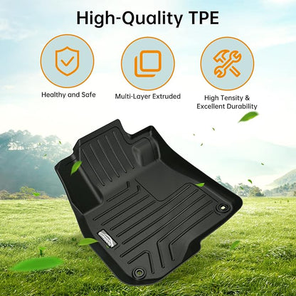 GORWARE Floor Mats for CRV, 3D Floor Liner Compatible with CR-V 2022 2021 2020 2019 2018 2017, Front and Rear Row Floor Liners for CRV 2017-2022 with All Weather Performance, 3 Pcs Car Floor Mat