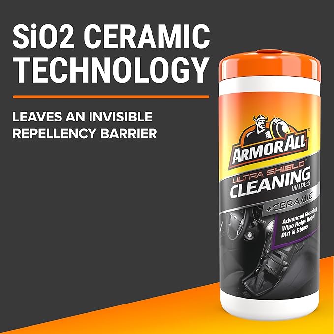 Armor All Ultra Shield + Ceramic Cleaning Wipes by Armor All, Car Interior Cleaner Wipes with Stain-Repelling Technology, 90 Count