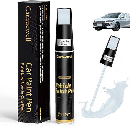 Green Touch Up Paint for Cars, Auto Car Paint Touch Up Paint Pen for Deep Scratches, Car Scratch Repair Pen, Quick and Easy Solution to Repair Minor Automotive Scratches (Ice Amber Green)