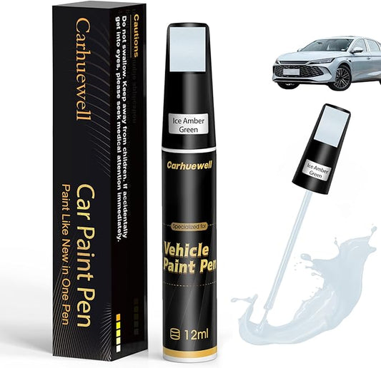 Green Touch Up Paint for Cars, Auto Car Paint Touch Up Paint Pen for Deep Scratches, Car Scratch Repair Pen, Quick and Easy Solution to Repair Minor Automotive Scratches (Ice Amber Green)