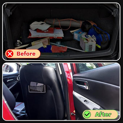 Frienda 2 Pcs Boat Storage Net Bag, ABS Plastic Car Framed Mesh Net Holder, Phone & Cargo Organizer with Screws for Auto, Rv, Boat, Pontoon, Truck Pocket Storage (8 x 3 Inch)