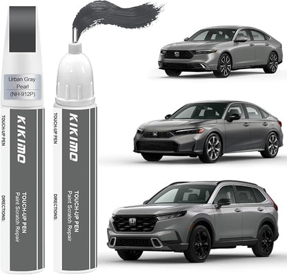 KIKIMO for Honda Touch Up Paint(Urban Gray Pearl(NH-912P)), Car Paint Repair Kit for Honda, 2 In 1 Scratches Repair with Pen Tip and Brush, Color-Matched for Quick & Easy Fix