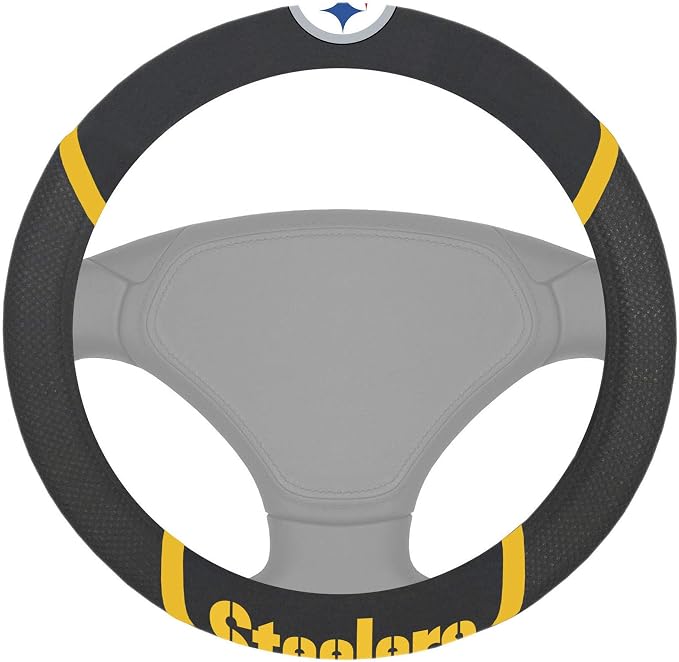 FANMATS NFL Unisex-Adult Embroidered Steering Wheel Cover