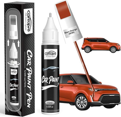 Mars Orange(M3R) for Kia Touch Up Paint Pen, 2 in 1 Car Scratch Remover with Pen Tip and Brush, Precise Color Match for Car Paint Scratch Repair, Quickly and Easily Fix Chips and Nicks