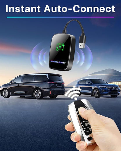Omeyo Wireless CarPlay Adapter for CarPlay & Android Auto, Auto Connect 2026 Wireless Upgrade, Plug & Play 5.8GHz WiFi in 10s, Stable No Lag for Factory Wired Cars, Compatible with iPhone & Android