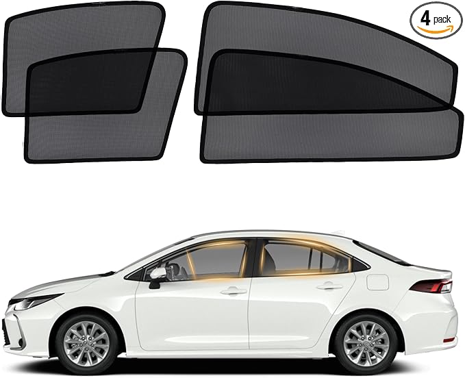 XCBYT Car Window Shades for 2019–2024 Corolla Sedan (Not for Hatchback/Touring/Cross), 4PCS Side Window Sun Shades, Breathable Mesh UV Protection for Baby, Privacy & Heat Insulation