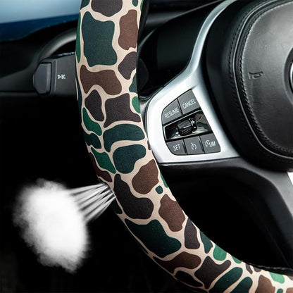 Army Camo Steering Wheel Cover Auto Steering Wheel Protector, Anti-Slip, Breathable, Absorbing Sweat, Universal Camo Car Accessories 14.5–15 inch,Fit for Most Car, Trucks, SUV