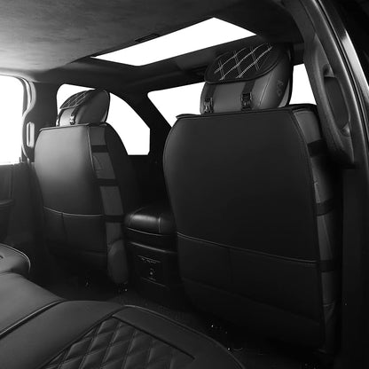 JOJOBAY Car Seat Covers for Dodge Ram,Fit 2009-2025 1500/2500/3500 HD Pick-up Truck,Crew,Regular,Quad,Mega Cab,Waterproof Synthetic Leather Seat Covers(2PCS-Front,Black-White)