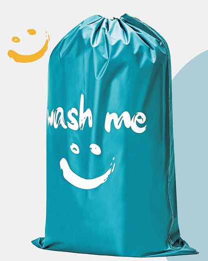 HOMEST XL Laundry Bag 28" x 40", Extra Large Dirty Clothes Organizer Holds 3-4 Loads, Machine Washable Drawstring Laundry Bag for Dorm, Camp, Laundromat, Family, Travel, Sky Blue