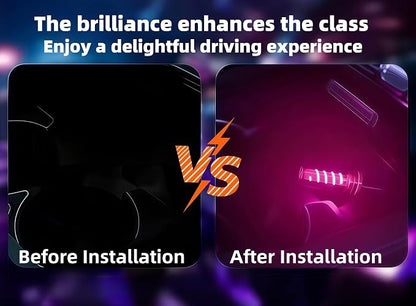 LED Car Interior Light, Touch Control USB Night Lamp, Retro Style Ambient Lighting for Auto, Bedroom, Desk (2PCS Pink)