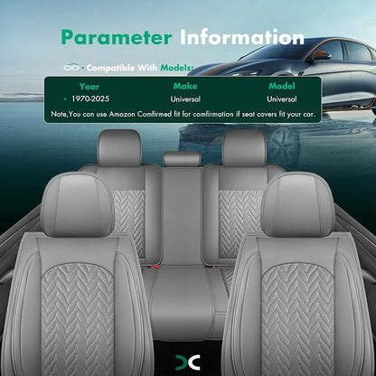 SCITOO Seat Covers,Universal Car Seat Covers Full Setwater-resistant Automotive Seat Covers Vehicle Seat Covers Car Seatshelteror Seat Covers Set for Cars SUV Pick-up Truck Sedan (Full Set, Gray)