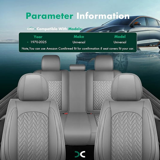 SCITOO Seat Covers,Universal Car Seat Covers Full Setwater-resistant Automotive Seat Covers Vehicle Seat Covers Car Seatshelteror Seat Covers Set for Cars SUV Pick-up Truck Sedan (Full Set, Gray)