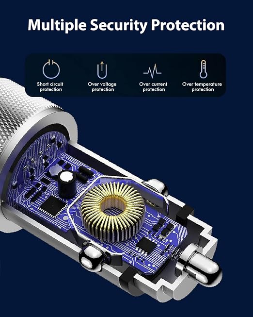 iPhone 16 Car Charger,USB C Fast Car Charger Adapter 2Pack Dual USB C Port Fast CarCharger with 6Feet Long Type C to C Braided Charging Cable Fast Charging for iPhone 16/16 Pro/16 Pro Max/15/iPad