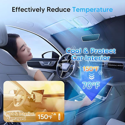 KUST Windshield Sun Shade for Lexus ES 2019-2024 2025 ES250 ES300h ES350 Accessories Custom Fit Sunshade Sun Visor Protector Foldable Blocks UV Rays Keep Your Car Cooler