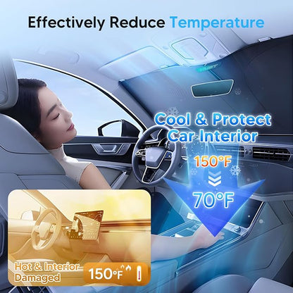 KUST Windshield Sun Shade for 2022-2025 2026 Volkswagen VW Taos Accessories Sunshade Window Sun Visor Protector Foldable Blocks UV Rays Keep Your Car Cooler