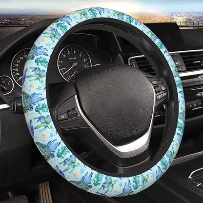 Sea Turtle Steering Wheel Cover Anti-Slip,Sweat Absorption Universal 15 inch Steering Wheel Covers Cute car Accessories for Men Women