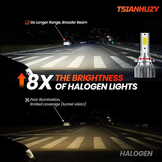 Compatible For Honda Civic 2006-2015 Driving Light Bulb,600% Brightness High Low Beam Fog Light Bulbs Combo,Plug and Play,6500K White Bulbs,IP68 6pcs