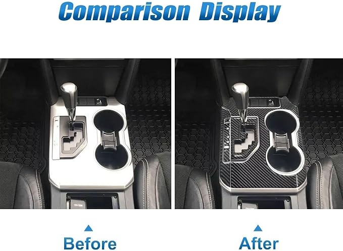 Priprilod 10PCS Carbon Fiber Interior Trim Kit Compatible with Toyota Camry 2012 2013 2014 Center Console Gear Shift Panel Cover ABS Dashboard Sticker Set Accessories