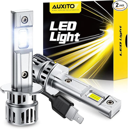 AUXITO H1 Bulbs, 80000 Lumen Brightness, 6500K Ultra White, Precision 1:1 Mini Design, Simple Plug Play Installation, Stable Illumination, 99% Vehicles Supported, Pack of 2