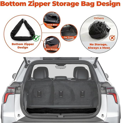 3-Layer Cargo Net for Tahoe/Suburban/Yukon/Yukon XL/Escalade 2021-2026, Zoned Storage Trunk Net with Zippered Bottom Bag, Heavy-Duty Cargo Organizer Netting, Camping/Daily Use