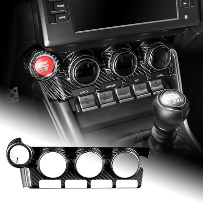 AIRSPEED Hard Carbon Fiber for Toyota GR86 Subaru BRZ 2021 2022 2023 2024 2025 Car Air Conditioner Button Frame Cover Center Console Panel Interior Trim Accessories, Black