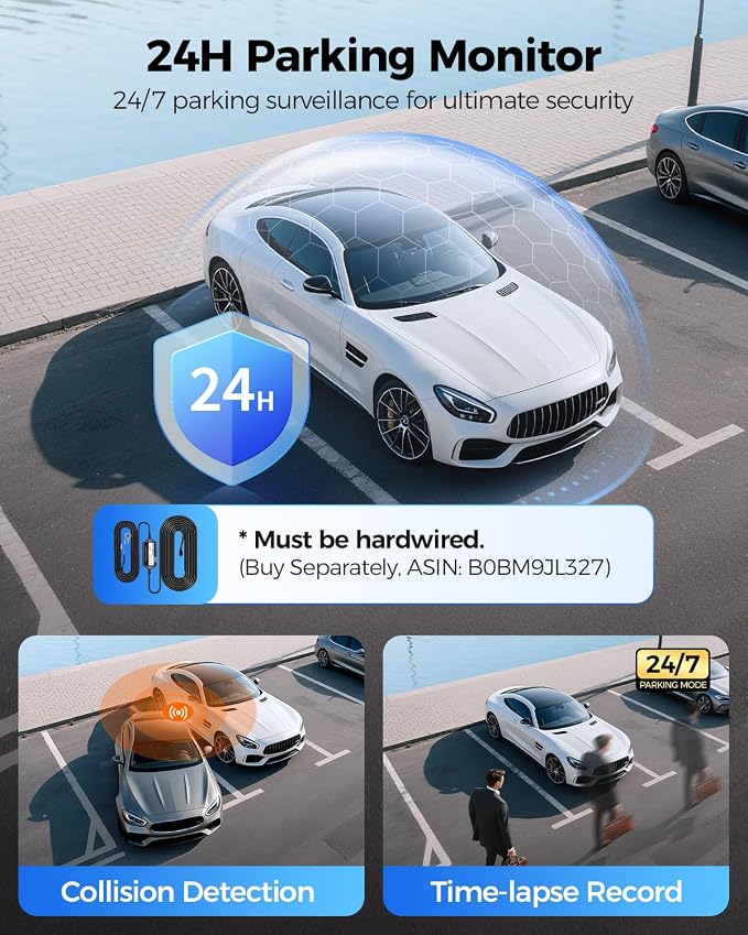 AZDOME PG17 Pro STARVIS 2 Mirror Dash Cam Front and Rear with IMX678, ADAS 12" Rear View Mirror Camera, 4K+ 2.5K Dual HDR Dash Camera for Cars, 5.8GHz WiFi Car Camera with 128GB Card Voice Control GPS