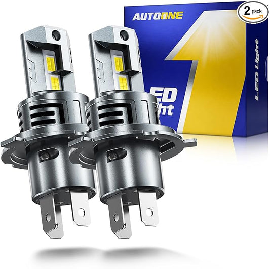 AUTOONE H4/HB2/9003 LED Bulb Hi Lo, 50000LM for Automotive Halogen 9003 Lights, 1:1 Size 99% Compatibility, 2 PCS
