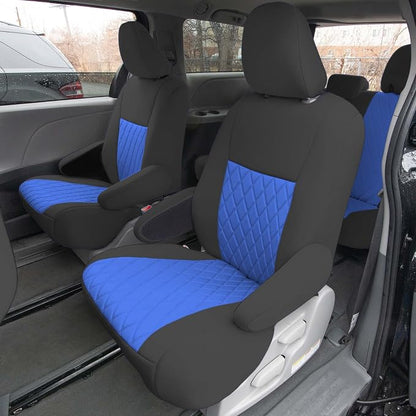FH Group Custom Fit Car Seat Covers Specifically Made for 2011-2020 Toyota Sienna 7 Seater with Ultraflex Neoprene Water Resistant Automotive Seat Covers - 2nd Row Blue