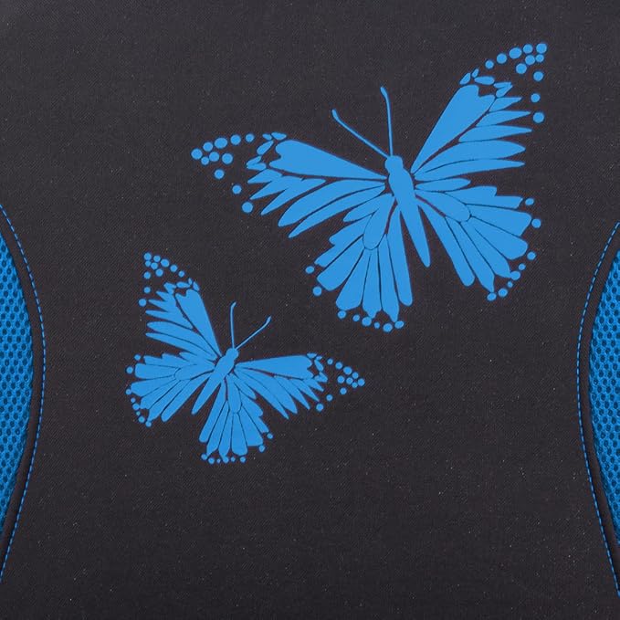 Flying Banner Butterfly car seat Covers ful Set Fashion Universal Lady Woman Female Rear Bench Split Colorized (Full Set, Blue)