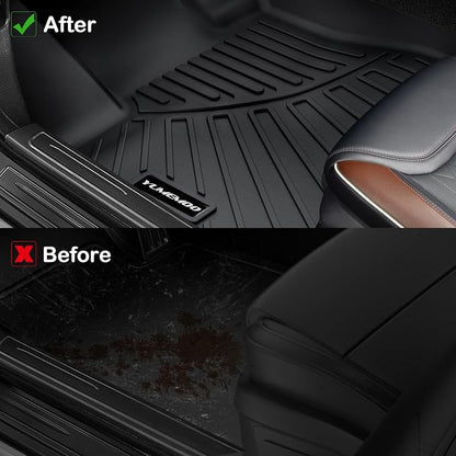 Floor Mats for 2011-2016 Hyundai Elantra All Weather TPE Floor Liners Custom Fit for Elantra 2011-2016 1st & 2nd Row Anti-Slip Full Set Car Mats(Not Fit GT or Touring Models)